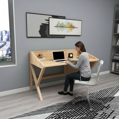 Modern light brown office desk chic luxury wooden desks