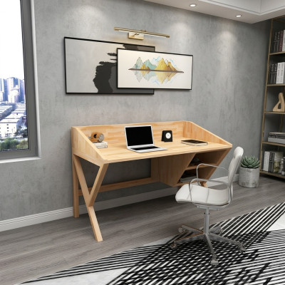 Modern light brown office desk chic luxury wooden desks