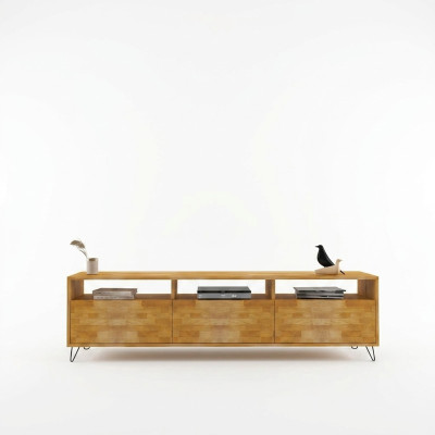 Brown living room sideboard sturdy TV stand modern wooden furniture