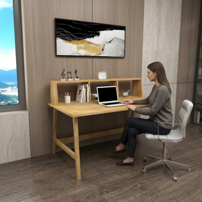 Chic wooden table, brown work desk, designer desks, office furniture