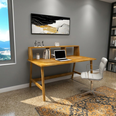 Chic wooden table, brown work desk, designer desks, office furniture