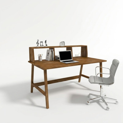 Sturdy Brown Table Country House Style Desks Luxurious Office Furniture