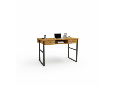 Brown wooden table with 2 drawers designer office furniture luxury desk