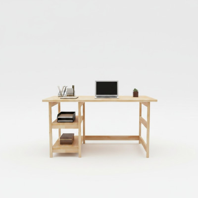 Modern brown youth room table luxury wood table with metal frame