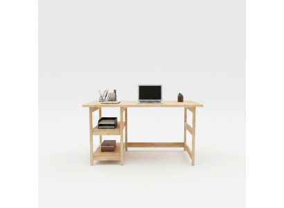 Modern brown youth room table luxury wood table with metal frame