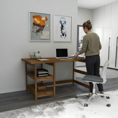 Brown youth room desk, robust wooden tables, stylish tables