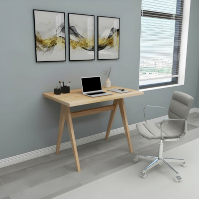 Stylish Beige Desk Modern Filing Tables Luxurious Wood Furniture