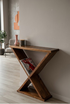 Brown console table modern side furniture luxurious robust table