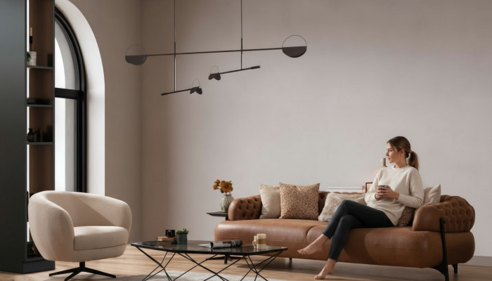 Modern living room sofa set designer three-seater noble armchair 2-piece set