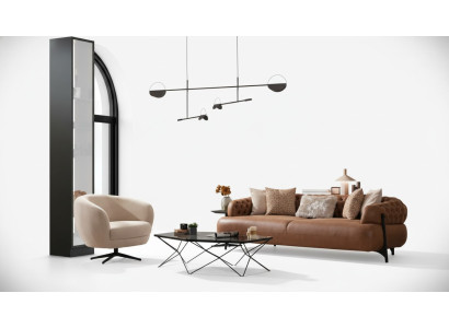 Modern living room sofa set designer three-seater noble armchair 2-piece set