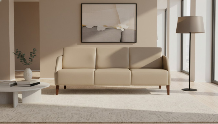 Beige living room two-seater upholstered furniture modern fabric couch 2-seater