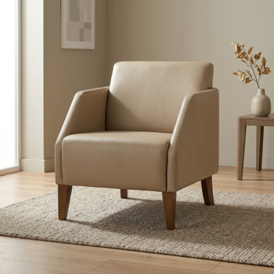 Beige single-seater luxurious upholstered armchair designer lounge chair furniture