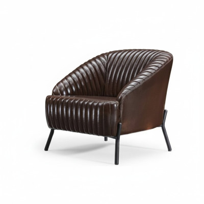 Brown armchair designer living room recliner leather single-seat furniture
