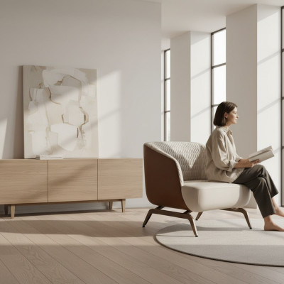 Luxurious white armchair designer relax single upholstered TV armchair