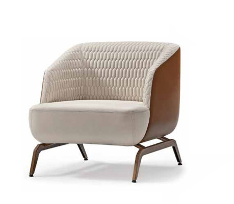 Luxurious white armchair designer relax single upholstered TV armchair