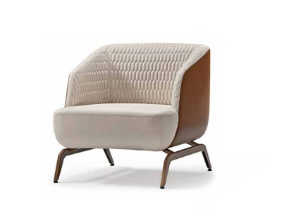 Luxurious white armchair designer relax single upholstered TV armchair