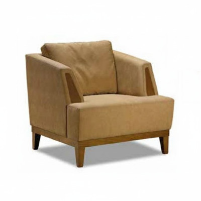 Brown upholstered armchair designer textile single-seat modern TV armchair