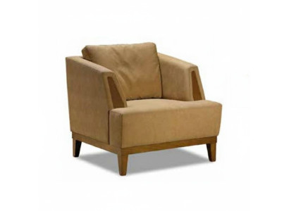 Brown upholstered armchair designer textile single-seat modern TV armchair