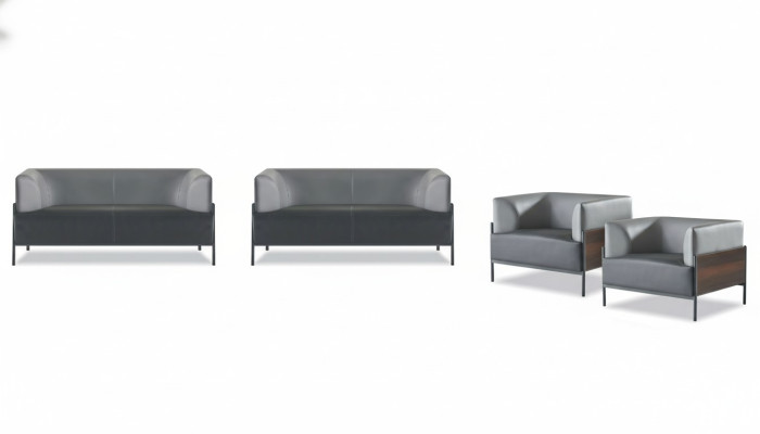 Ergonomic Complete Sofa Set 4-piece Black Designer Upholstery Modern Style