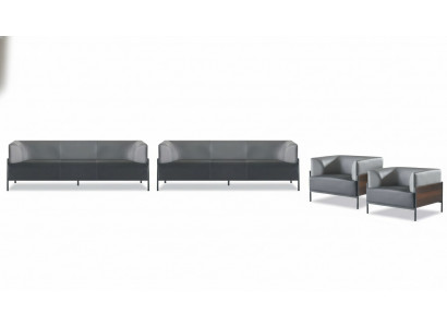 Exclusive Universal Sofa Set 4pcs Leather Black Modern Designer