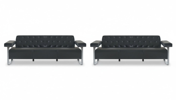 Sofa set office leather sofas 2-piece 3-seater Chesterfield modern designer