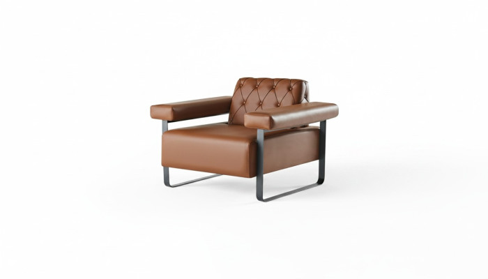 Armchair Brown 1-Seater Chesterfield Design Modern Original Versatile