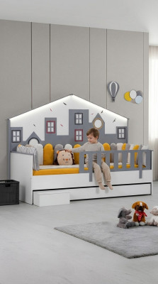 Bed frame children's bed children's room children's furniture light wood