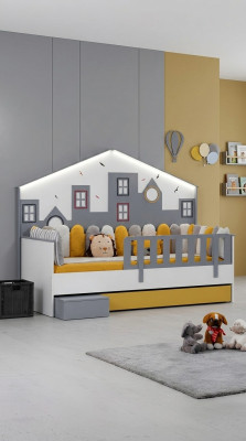 Bed frame children's bed children's room children's furniture light wood