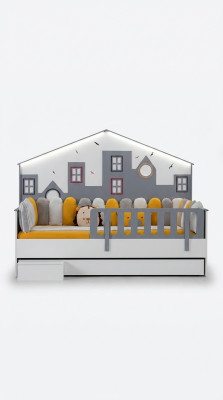 Bed frame children's bed children's room children's furniture light wood