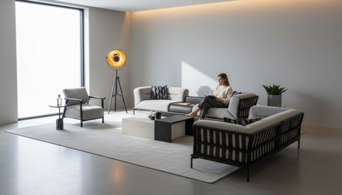 Luxurious Sofa Set Designer Four-Seater Noble Upholstery Three-Seater Armchair