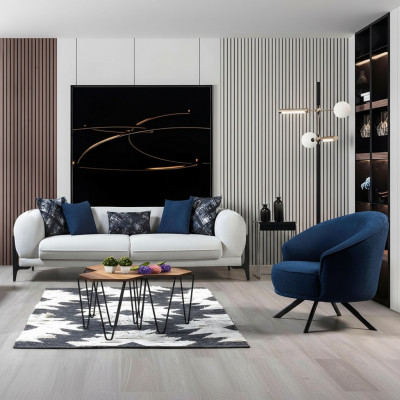 White Relax Sofa Designer Living Room Seating Furniture Upholstered Couches Furniture
