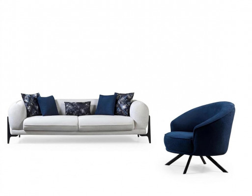 White Relax Sofa Designer Living Room Seating Furniture Upholstered Couches Furniture