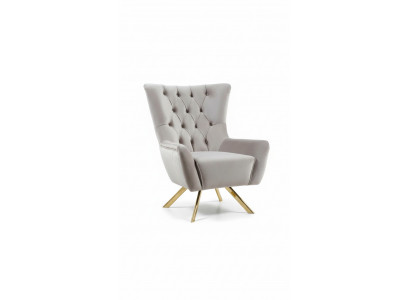 Chesterfield light gray upholstered armchair living room chair stainless steel legs