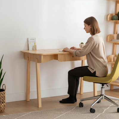 Beige desk designer computer desk luxurious robust office furniture
