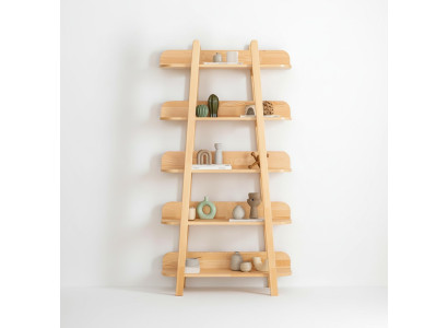 Modern beige bookshelf living room storage shelves designer wooden furniture