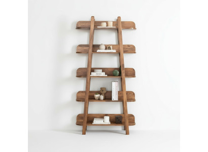 Dark brown bookshelf living room designer wooden furniture storage shelves