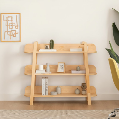 Compact bookshelf designer living room storage shelf luxury wood furniture