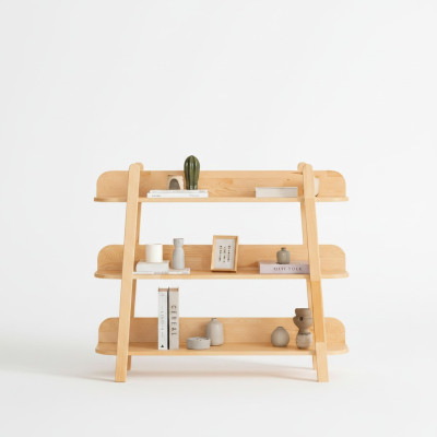 Compact bookshelf designer living room storage shelf luxury wood furniture