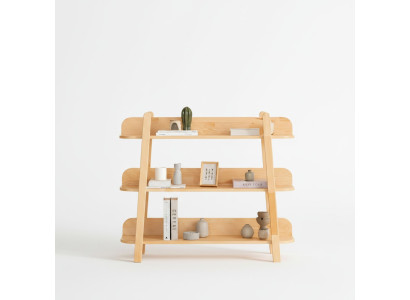 Compact bookshelf designer living room storage shelf luxury wood furniture