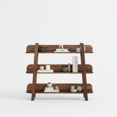 Modern dark brown bookshelf designer shelves wood storage shelves