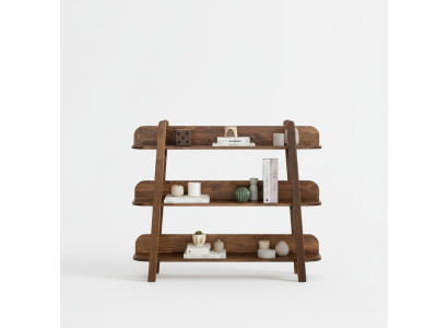 Modern dark brown bookshelf designer shelves wood storage shelves