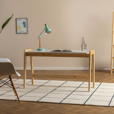White-beige desk designer office tables computer tables wooden furniture