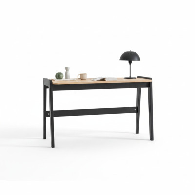 Black-beige computer desk, robust desk, designer office furniture