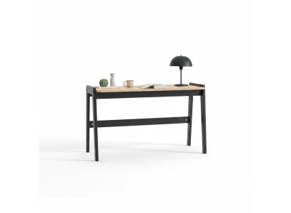 Black-beige computer desk, robust desk, designer office furniture