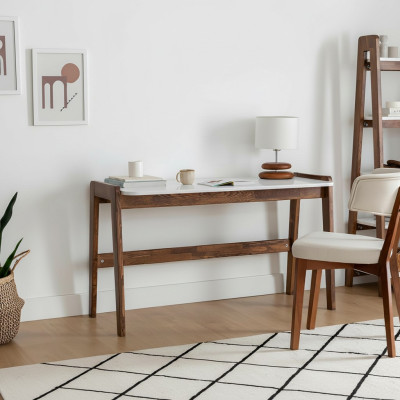 Brown and white laptop table luxurious office furniture designer desks