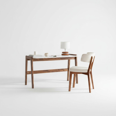 Brown and white laptop table luxurious office furniture designer desks