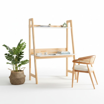 Light beige desk luxurious study designer wood tables