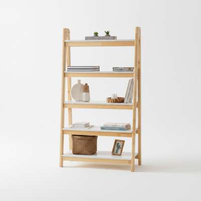 Light beige bookshelf designer wall shelves luxurious wood filing cabinet