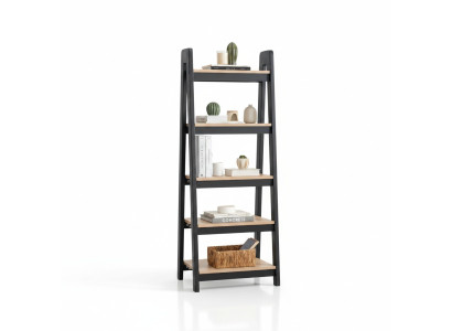 Black-Brown Bookshelf Designer Wall Shelf Office File Shelf Stand