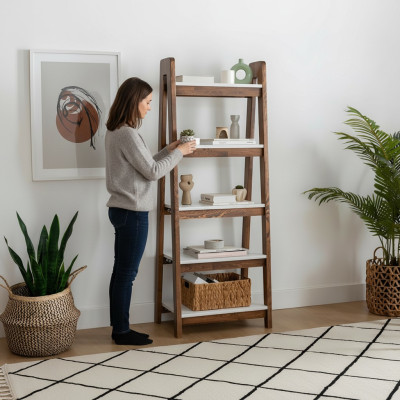 Dark brown bookshelf wall shelves office shelves standing shelf filing cabinet